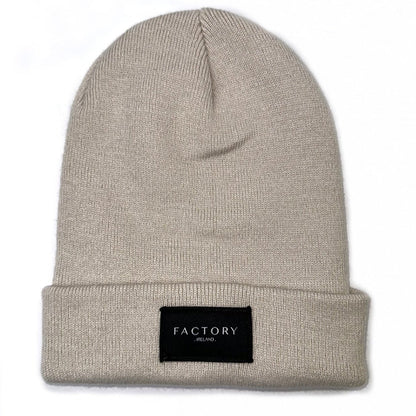 Factory Ireland Heritage Beanie | Unisex Streetwear Knit Hat with Logo