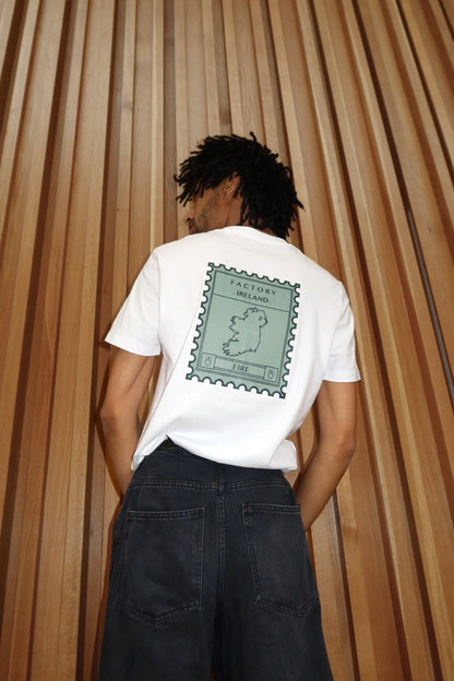 Factory Ireland Stamp Graphic T-Shirt | Organic Cotton Unisex Irish Heritage Streetwear
